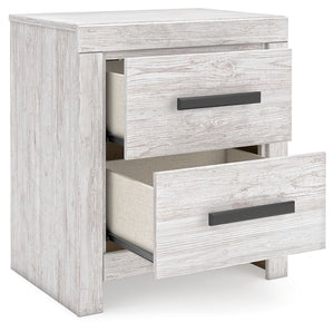 Cayboni - Two Drawer Night Stand - Whitewash - R&R Furniture Gallery (Fountain Valley, CA)
