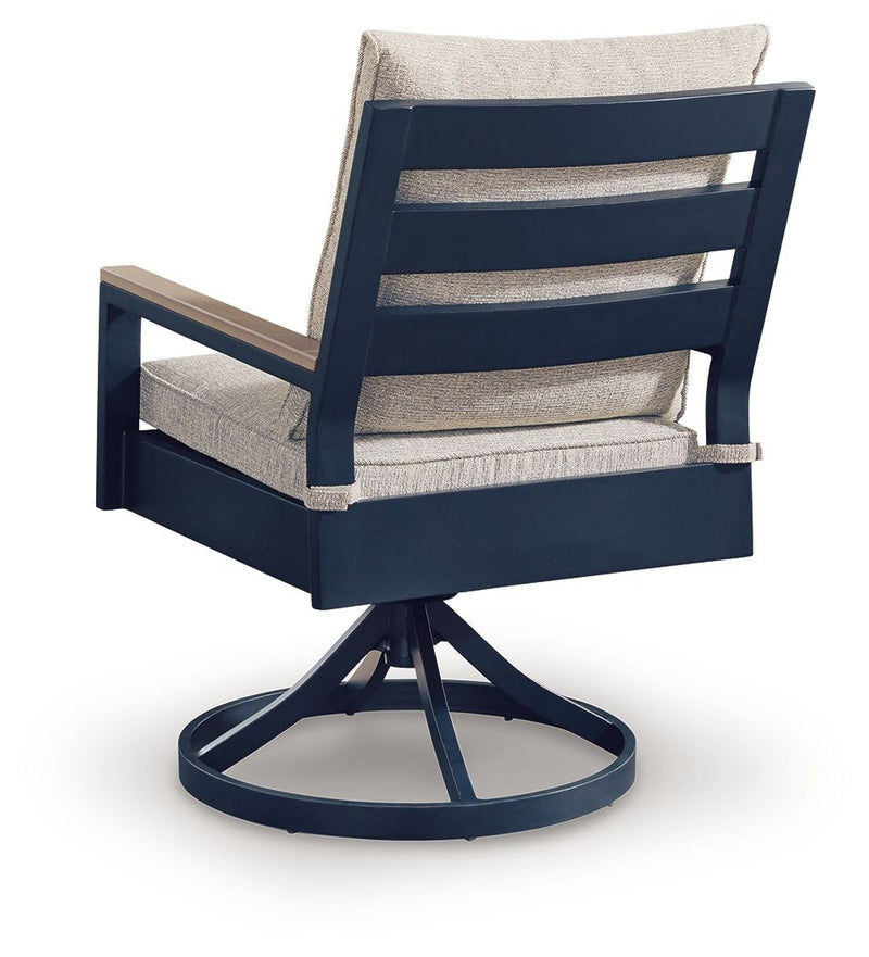 East Beach - Swivel Chair With Cushion (Set of 2) - Blue - R&R Furniture Gallery (Fountain Valley, CA)