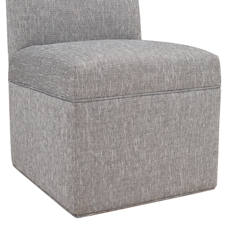 Della - Upholstered Castered Chair - Gray - R&R Furniture Gallery (Fountain Valley, CA)