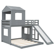 Loft Bunk Bed With Playhouse, Farmhouse, Ladder, Slide And Guardrails - R&R Furniture Gallery (Fountain Valley, CA)