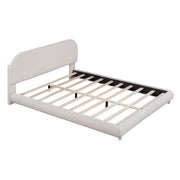 Upholstered Platform Bed With Thick Solid Frame And Stylish Curve-Shaped Design - R&R Furniture Gallery (Fountain Valley, CA)