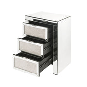 Noralie - Accent Table, 3 Storage Drawers - Mirrored & Faux Diamonds - R&R Furniture Gallery (Fountain Valley, CA)