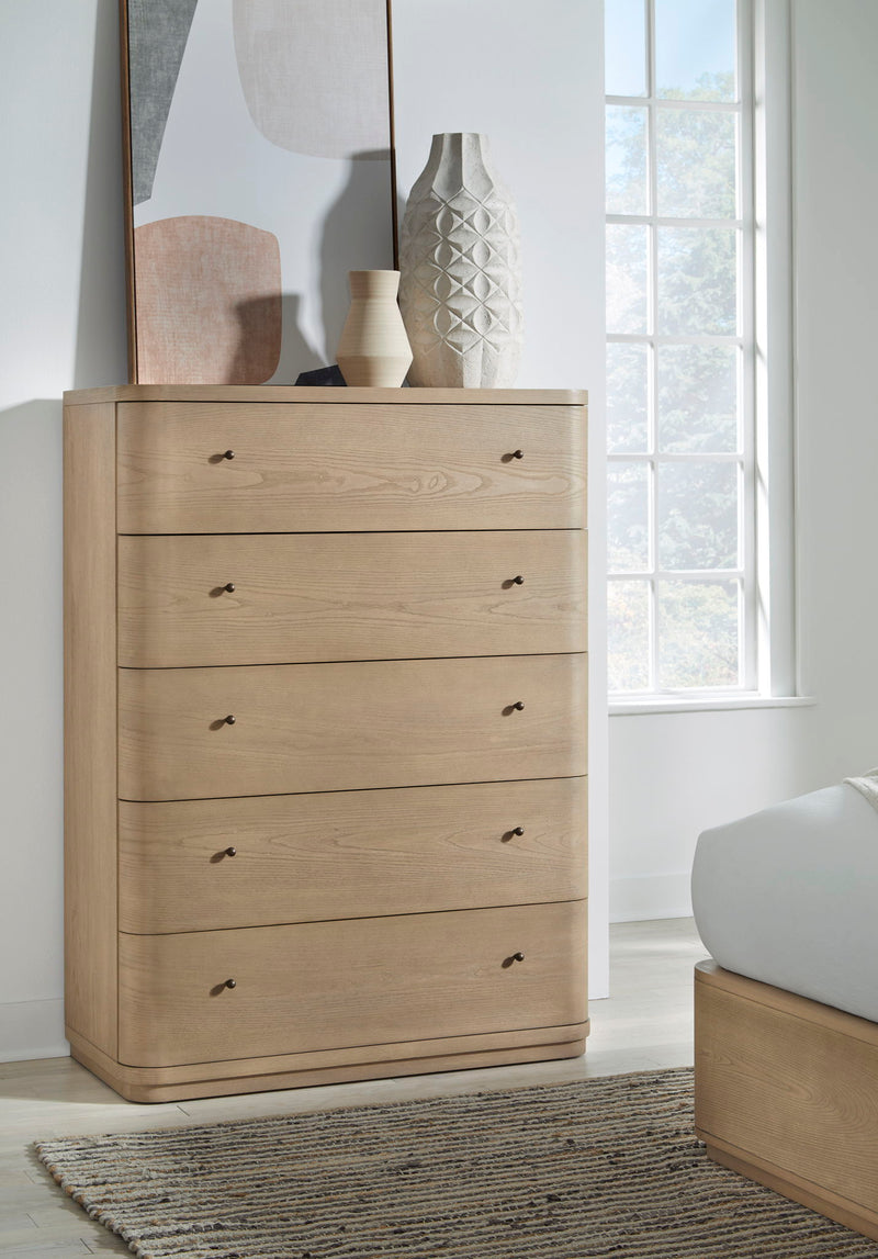 Penny Five Drawer White Ash Chest in Buff Cream - R&R Furniture Gallery (Fountain Valley, CA)