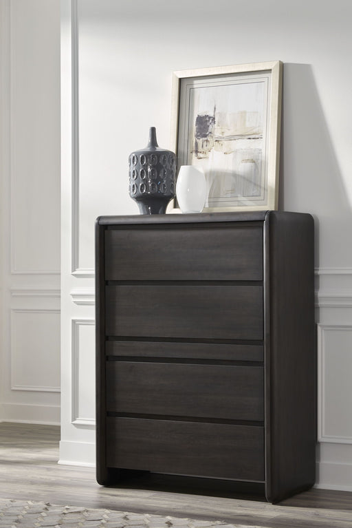 Xolani Five Drawer Acacia Wood Chest with Jewelry Tray in Jaguar - R&R Furniture Gallery (Fountain Valley, CA)