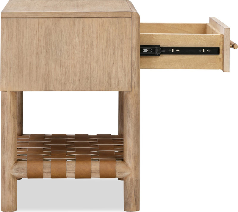 Dorsey One Drawer USB-charging Nightstand in Granola