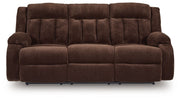Free Wake - Reclining Power Sofa With Drop Down Table - Chocolate - R&R Furniture Gallery (Fountain Valley, CA)