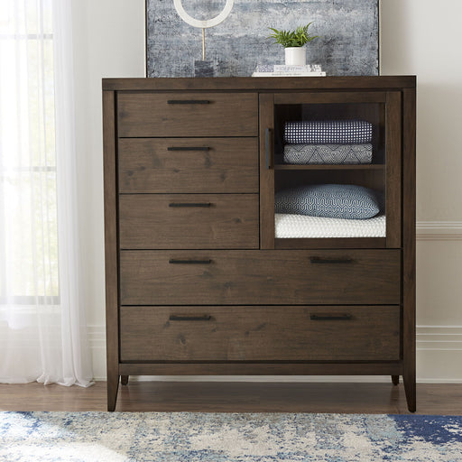 Boracay Five Drawer One Door Walnut Sweater Chest in Wild Oats Brown (2024) - R&R Furniture Gallery (Fountain Valley, CA)