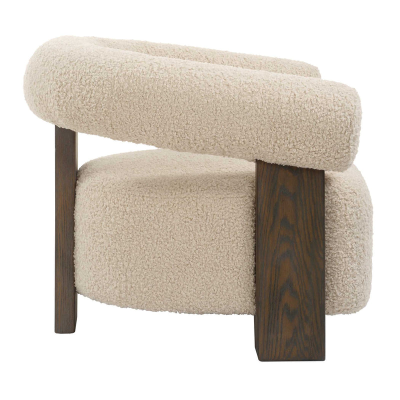 Lennox - Shearling Accent Chair - Beige / Brown