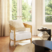 Madrid - Burl Barrel Accent Arm Chair - Seashell White - R&R Furniture Gallery (Fountain Valley, CA)
