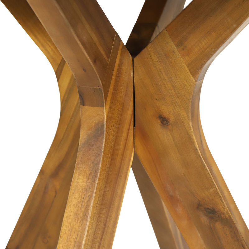 Stamford - Outdoor Bistro Table Acacia Wood X - Base - Teak - R&R Furniture Gallery (Fountain Valley, CA)
