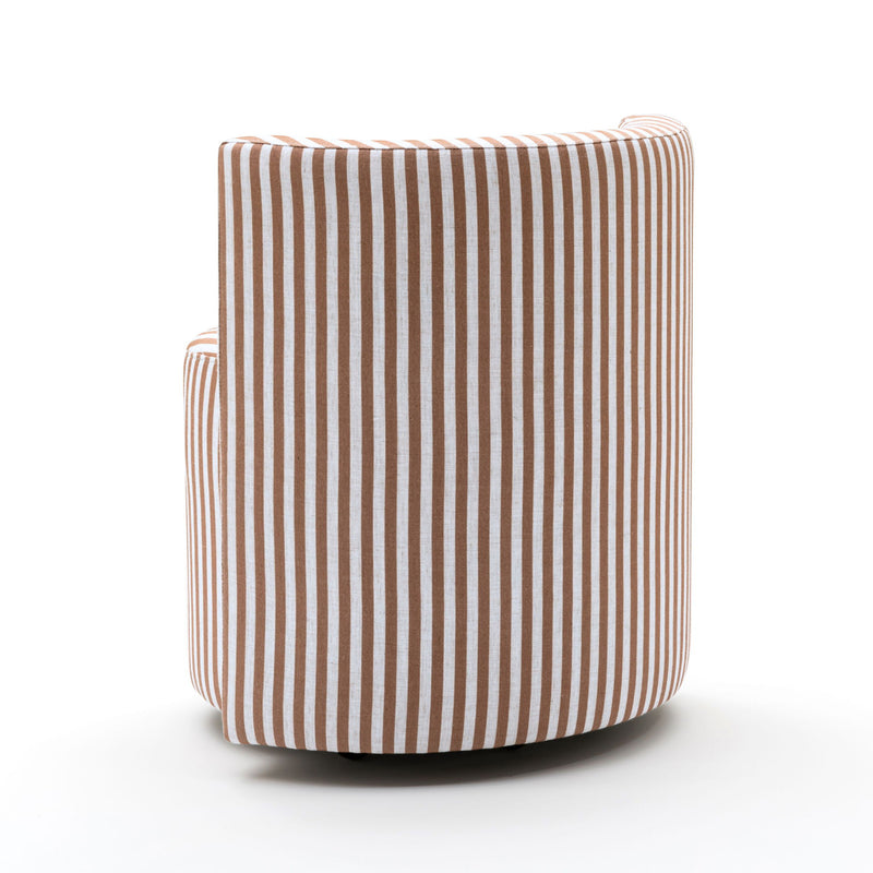 TOV Furniture Alyssa striped rolling desk chair with black, white, and gray fabric upholstery and adjustable height.