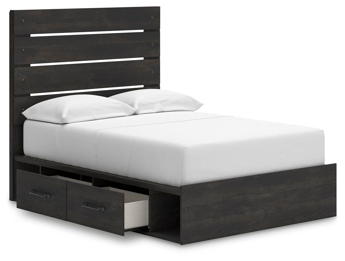 Hollivern - Panel Bed With Storage