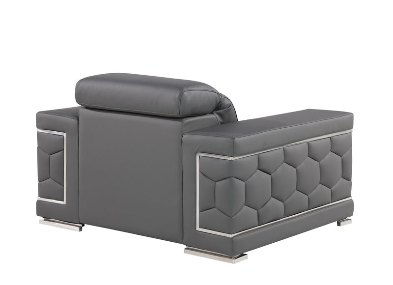 296 - Genuine Leather Chair - R&R Furniture Gallery (Fountain Valley, CA)