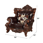Forsythia - Chair - Espresso Top Grain Leather Match & Walnut - R&R Furniture Gallery (Fountain Valley, CA)