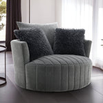 Hoople - Swivel Chair, Channeled, Dark Gray