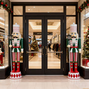Noble House classic nutcracker Christmas decor in green, red, and white with durable construction, featuring a detailed soldier design.