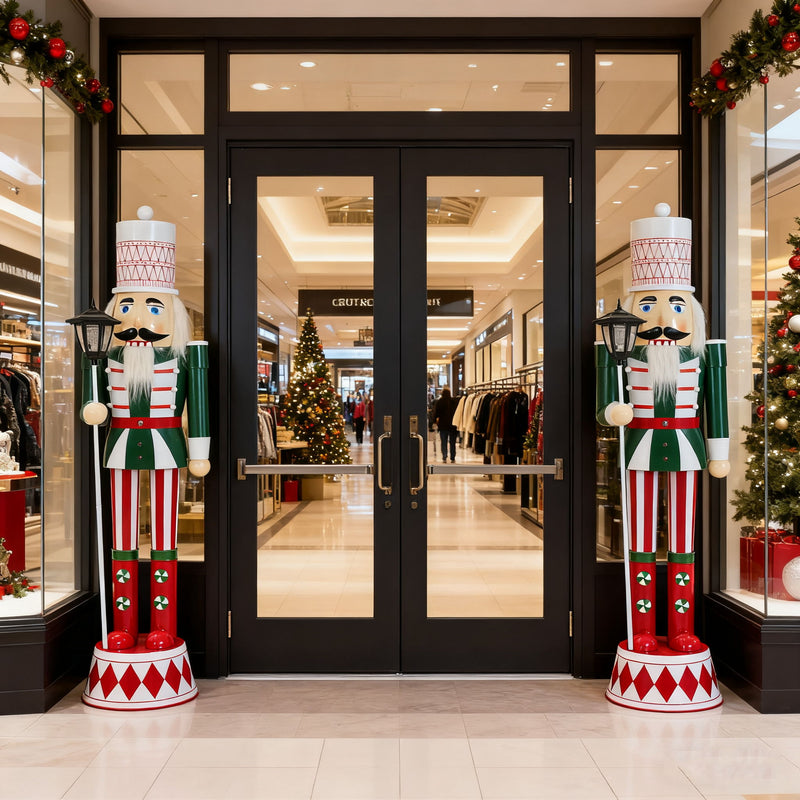 Noble House classic nutcracker Christmas decor in green, red, and white with durable construction, featuring a detailed soldier design.