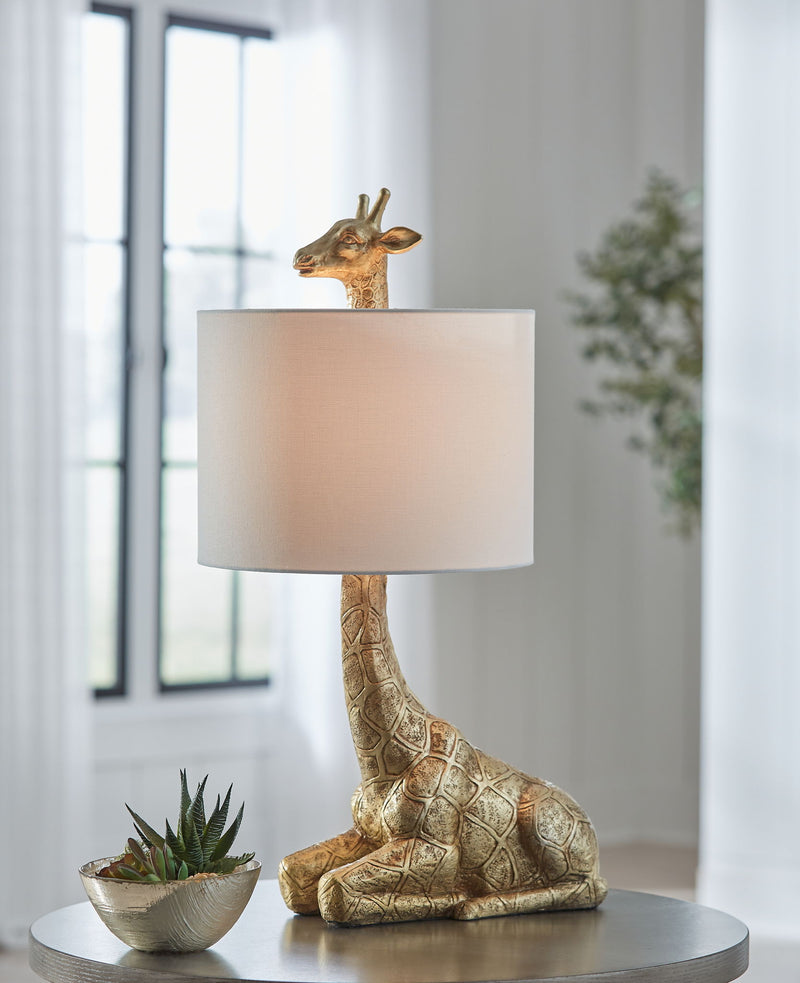 Ferrison - Poly Table Lamp - Gold Finish - R&R Furniture Gallery (Fountain Valley, CA)