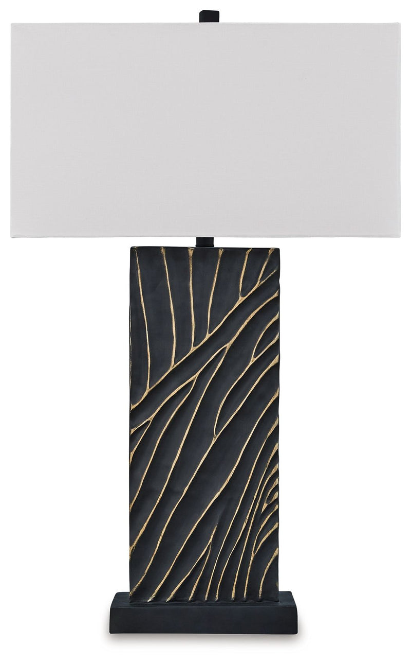 Bartlen - Poly Table Lamp - Black / Gold Finish - R&R Furniture Gallery (Fountain Valley, CA)