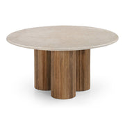 Hayden - Modern Marble + Wood Round Coffee Table — view 3