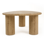 Gracemont - Modern Travertine Marble Freeform Coffee Table — view 3