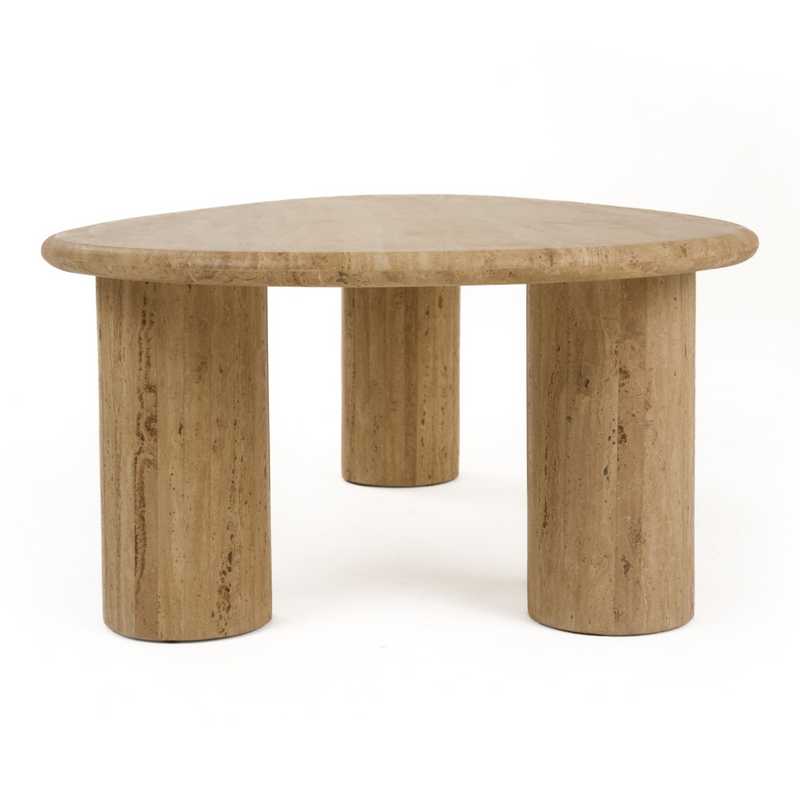 Gracemont - Modern Travertine Marble Freeform Coffee Table — view 3