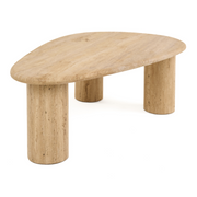Gracemont - Modern Travertine Marble Freeform Coffee Table — view 2