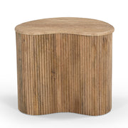 Matador - Modern Travertine Marble + Wood Freeform Coffee Table Set