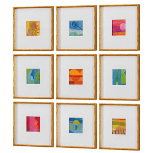 Petite Bijoux - Framed Canvases (Set of 9) - Brilliant