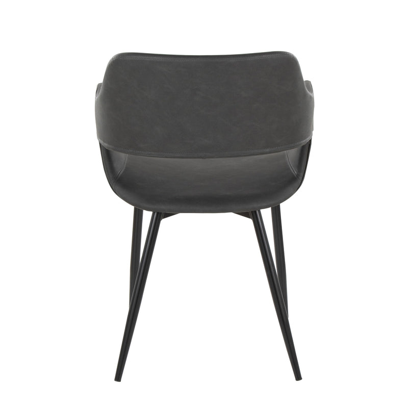 Pair of Lumi Source Margarite mid-century modern dining chairs, featuring sleek wood frames and comfortable upholstered seats.