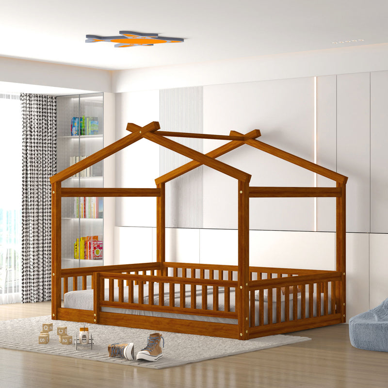 Bed House Bed Frame With Fence - R&R Furniture Gallery (Fountain Valley, CA)
