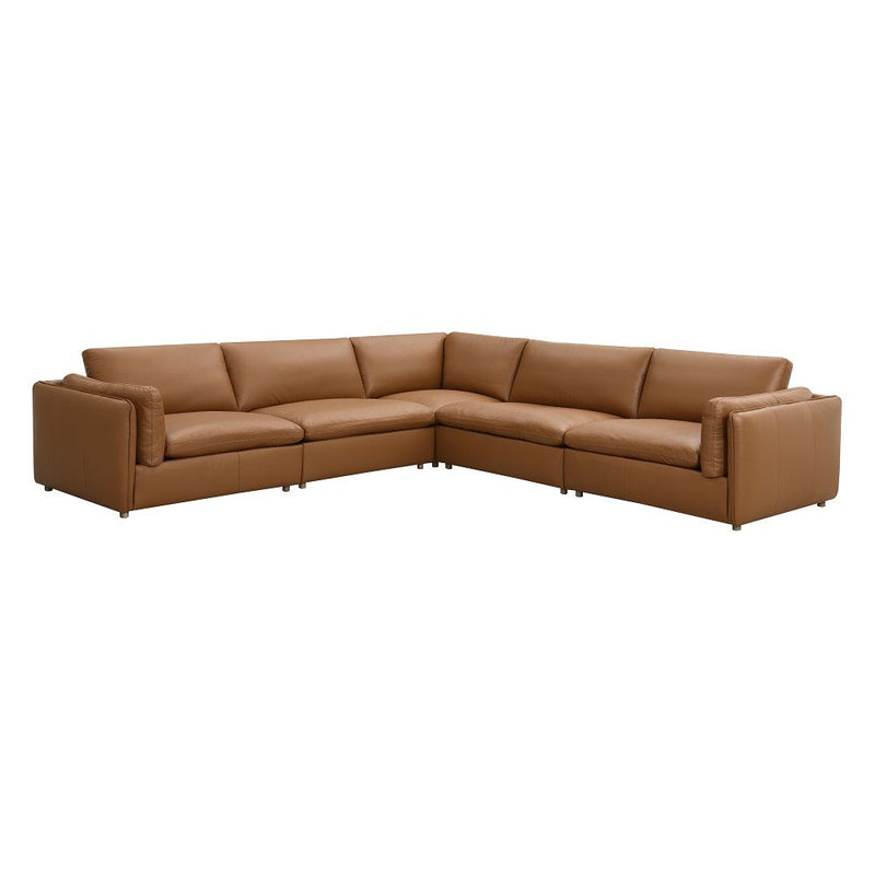 Brighton - Modular Wedge - Brown Top Grain Leather - R&R Furniture Gallery (Fountain Valley, CA)