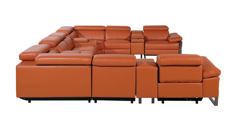 1246 - 12-Piece U-Shaped Modular Power Reclining Sectional With 4 Power Recliners And Power Headrests