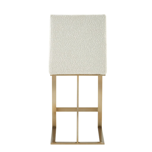 Frankie - Modern Off-White Fabric + Antique Brass Counter Chair — view 2