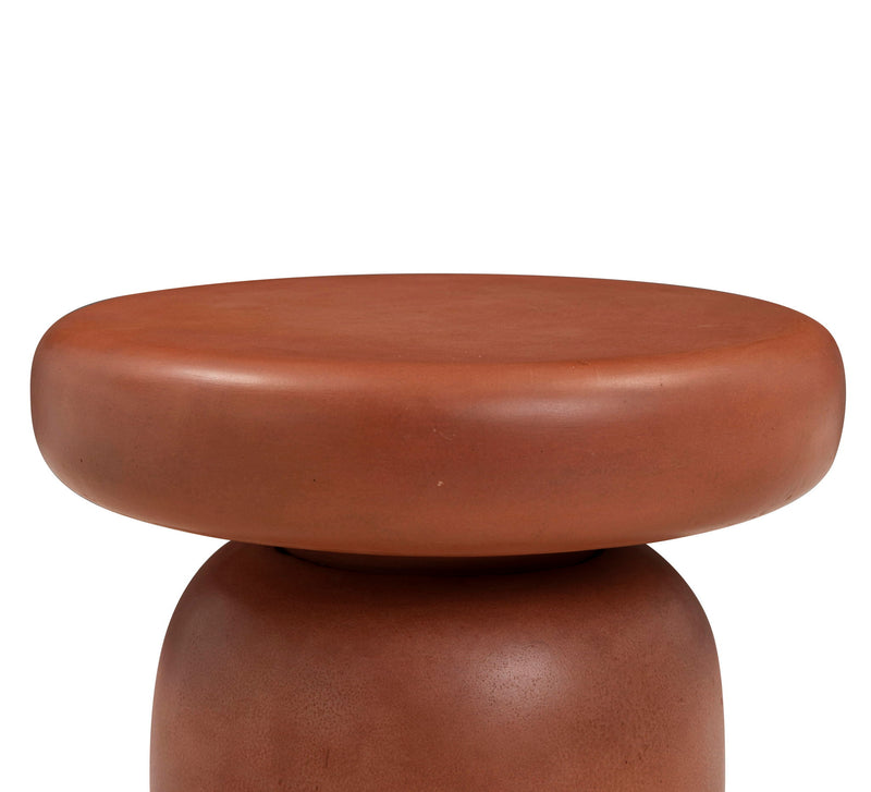 Modern Lydia side table by TOV Furniture with a sleek design and wooden finish, shown in a contemporary interior setting.