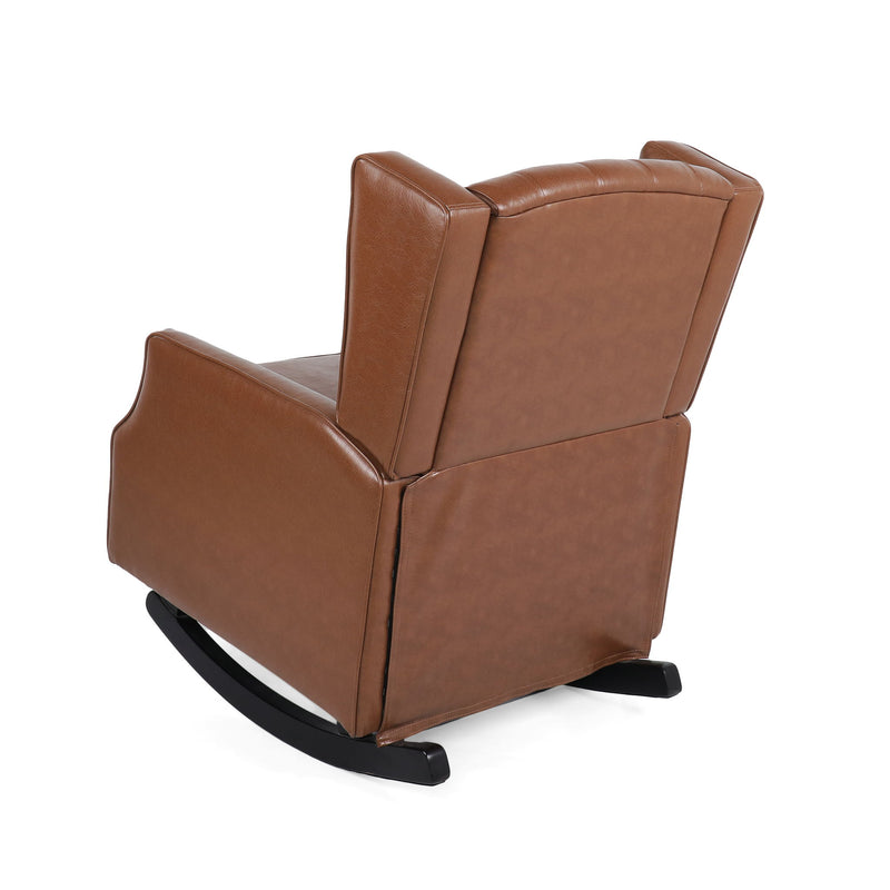 Moss - Upholstered Rocking Recliner With Diamond Tufting And Wingback - Light Brown - R&R Furniture Gallery (Fountain Valley, CA)