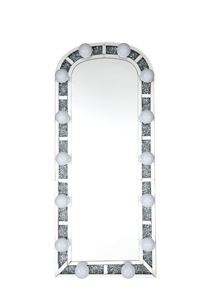 Noralie - Floor Mirror - Mirrored & Faux Diamonds - R&R Furniture Gallery (Fountain Valley, CA)