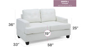 Glory Furniture stylish transitional loveseat for two, stationary sofa with modern design and plush upholstery.
