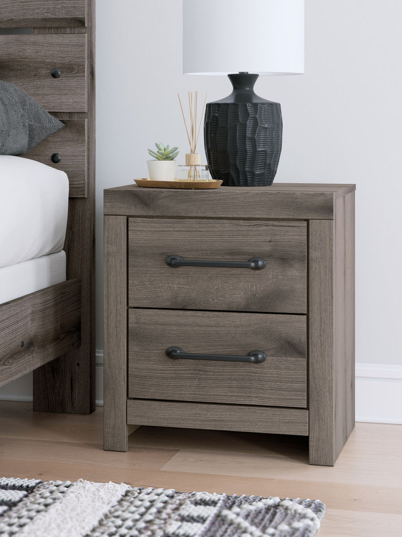 Graystorm - Two Drawer Night Stand - Brown Gray - R&R Furniture Gallery (Fountain Valley, CA)