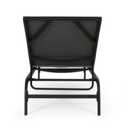 Noble House Finn outdoor chaise lounge with sleek contemporary design, featuring plush cushions for outdoor relaxation.