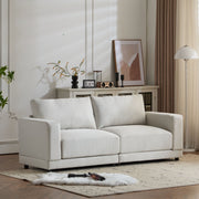 Modern Square Arm Sofa With Soft Fabric Upholstery, Deep Cushions - R&R Furniture Gallery (Fountain Valley, CA)
