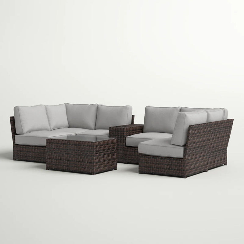 Stylish Modular Wicker Patio Seating Group - R&R Furniture Gallery (Fountain Valley, CA)