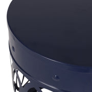 Set of two Noble House Delight powder-coated iron end tables with sleek, modern design and sturdy construction.