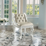 Vanaheim - Vanity Stool - Beige Synthetic Leather & Antique White - R&R Furniture Gallery (Fountain Valley, CA)