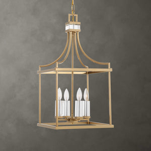Montreal - 4 Light Brass Lantern Pendant - Gold
