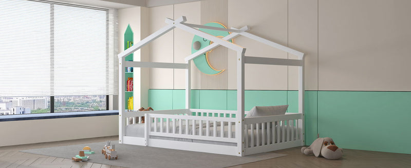 Bed House Bed Frame With Fence - R&R Furniture Gallery (Fountain Valley, CA)