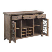 Raphaela - Server With Cup Holder & Wine Rack - Weathered Cherry - R&R Furniture Gallery (Fountain Valley, CA)