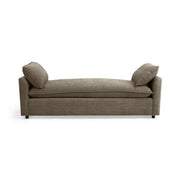 Classic Home Caplan backless sofa daybed with plush upholstery and wooden legs, ideal for modern living spaces.