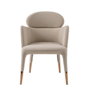 Shannon - Modern Beige Vegan Leather + Rosegold Dining Chair — view 3