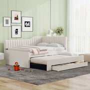 Upholstered Daybed With Trundle And 3 Drawers - R&R Furniture Gallery (Fountain Valley, CA)